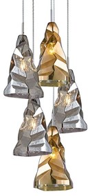 Φωτιστικό Οροφής SE4312-05 77-3702 Luigi Glass - Chrome Homelighting Γυαλί