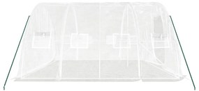 Θερμοκήπιο με Ατσάλινο Πλαίσιο Λευκό 20 μ² 5 x 4 x 2,3 μ. - Λευκό