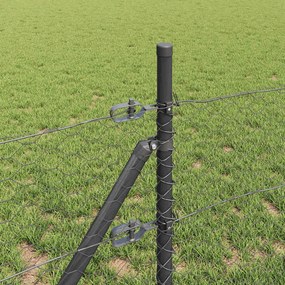 vidaXL Έξιγωνο φράχτη σταθερού εδάφους 25 x 0,6 μ Γκρι Δίχτυ