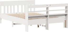 vidaXL Σκελετός Κρεβ. Χωρίς Στρώμα Λευκό 140x200 εκ Μασίφ Πεύκο
