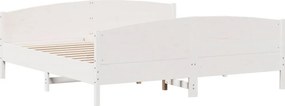 vidaXL Σκελετός Κρεβ. Χωρίς Στρώμα Λευκό 200x200 εκ Μασίφ Πεύκο
