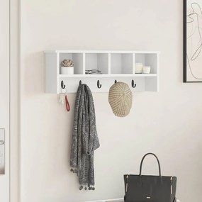 vidaXL Τοίχου Κρεμάστρα Επιτοίχιο Λευκό 75 x 16 x 26 εκ