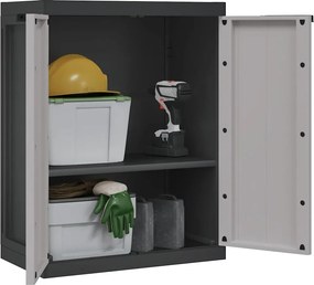 vidaXL Ντουλάπι Αποθ. Εξ. Χώρου Γκρι/Μαύρο 65x37x85 εκ. Πολυπροπυλένιο