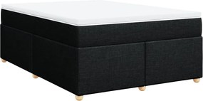 vidaXL Κρεβάτι Boxspring με Στρώμα Μαύρο 140x190 εκ. Υφασμάτινο