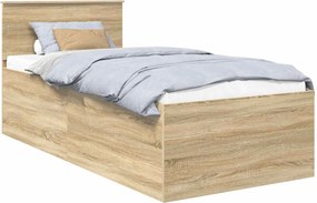 vidaXL Σκελετός Κρεβατιού Δρύς Sonoma 75 x 190 cm Επεξεργασμένο ξύλο