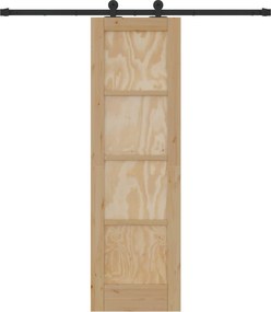 vidaXL Συρόμενη Πόρτα Φυσικό και Μαύρο 61 x 198,5 εκ.