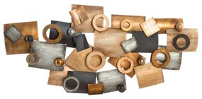 Διακόσμηση τοίχων DKD Home Decor Αφηρημένο Γκρι Μέταλλο Χαλκός Σύγχρονη Κύκλους (109 x 7 x 53 cm)