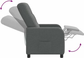 vidaXL Αναπαυτική Καρέκλα Σκούρο Γκρι Ύφασμα
