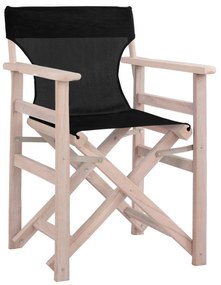Καρέκλα Σκηνοθέτη ΛΗΜΝΟΣ C10453.05 Chalk Finish Λευκή Εμποτισμού με PVC Μαύρο 57x54x88.5 εκ.