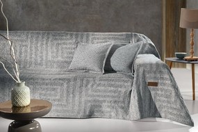 Ριχτάρι Τριθέσιος Polycotton Chenille Aberon Silver 180x300εκ. Guy Laroche