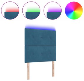 vidaXL LED Κεφαλάρι Σκούρο Μπλε 80 εκ Βελούδο