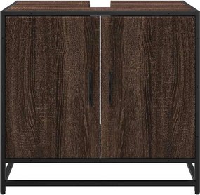 vidaXL ντουλάπι νιπτήρα μπάνιου καφέ δρυς 65x33x60 cm