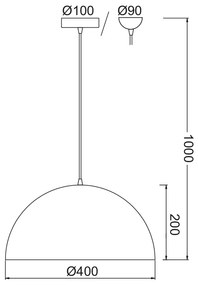 ΚΡΕΜΑΣΤΟ ΦΩΤΙΣΤΙΚΟ 1XE27 ΜΕΤΑΛΛΙΚΟ ΚΡΕΜ Φ40cm MELINA - OD5391MSW