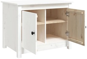vidaXL Τραπεζάκι Σαλονιού Λευκό 71x49x55 εκ. από Μασίφ Ξύλο Πεύκου