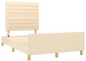 vidaXL Σκελετός Κρεβατιού Χωρίς Στρώμα Κρεμ 120x200 εκ. Υφασμάτινο