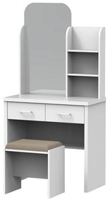 CALIBER Set Τουαλέτα Σκαμπό Απόχρωση Άσπρο 80x39x155cm Ε7388,1