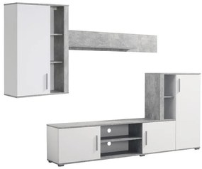 Κέντρο Ψυχαγωγίας - Σύνθεση Parma Λευκό - Γκρί Concrete 262x35x180 εκ.