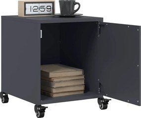 vidaXL Κομοδίνα 2 τεμ. Ανθρακί 36x39x43,5 εκ. από Χάλυβα