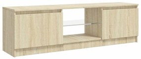 vidaXL Έπιπλο Τηλεόρασης με LED Sonoma Δρυς 120 x 30 x 36 εκ.