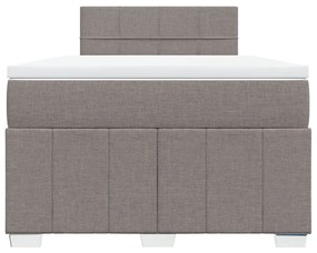 vidaXL Κρεβάτι Boxspring με Στρώμα Taupe 120x190 εκ. Υφασμάτινο