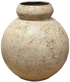 Βάζο Patmos 031645 25x25x27cm Beige Μέταλλο