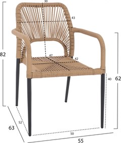 ΣΕΤ ΤΡΑΠΕΖΑΡΙΑΣ 3ΤΜΧ ΤΡΑΠΕΖΙ ΑΝΘΡΑΚΙ 80x80 ΚΑΙ ΠΟΛΥΘΡΟΝΑ ΜΕ ΣΧΟΙΝΙ HM11537.02