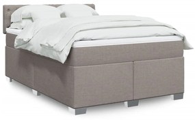 vidaXL Κρεβάτι Boxspring με Στρώμα Taupe 140x200 εκ. Υφασμάτινο