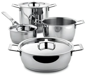 Μαγειρικά Σκεύη Pots &amp; Pan (Σετ 7Τμχ) AJM100S7 Inox Alessi Ανοξείδωτο Ατσάλι