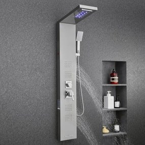 VEVOR Shower Panel Tower System Stainless Steel Column Rainfall Head 5 Modes