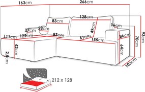 Γωνιακός καναπές Mivo-Moustardi-Δεξιά
