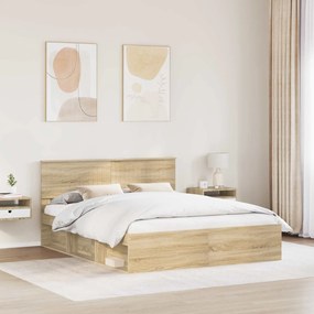 vidaXL Σκελετός Κρεβατιού Sonoma Δρυς 160 x 200 cm