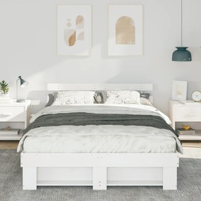 vidaXL Σκελετός Κρεβατιού Λευκό 160 x 200 cm Μασίφ ξύλο πεύκου