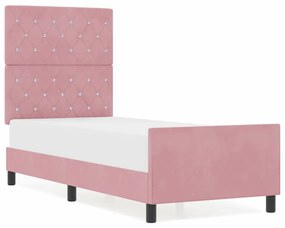 vidaXL Σκελετός Κρεβατιού με κεφαλάρι Ροζ 80 x 200 cm Βελούδο