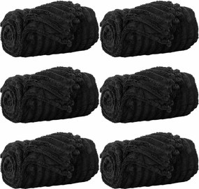 vidaXL Ριχτάρια 6 pcs Μαύρο 240 x 220 cm Μαλλί