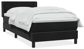 Κρεβάτι Boxspring με Στρώμα Μαύρο 90x220 εκ. Βελούδινο