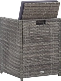 vidaXL Σετ Τραπεζαρίας Εξ. Χώρου 5 τεμ Ανθρακί Συνθ. Ρατάν/Ακακία