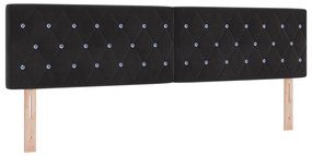vidaXL LED Κεφαλάρι με Κρύσταλλο Ταφταρισμένο Μαύρο 90 εκ Βελούδο