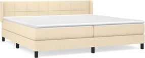 vidaXL Κρεβάτι Boxspring με Στρώμα Κρεμ 200x200 εκ. Υφασμάτινο