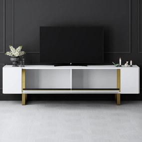 Έπιπλο Τηλεόρασης Λευκό / Χρυσό SELIL 180x30x16