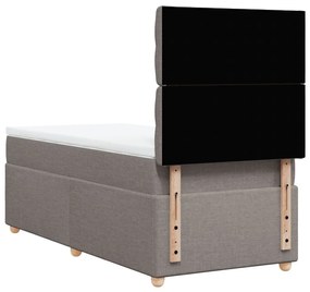 Κρεβάτι Boxspring με Στρώμα Taupe 90x200 εκ. Υφασμάτινο - Μπεζ-Γκρι