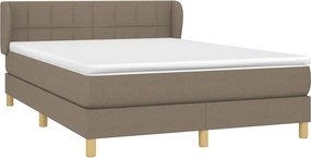 vidaXL Κρεβάτι Boxspring με Στρώμα Taupe 140x200 εκ. Υφασμάτινο