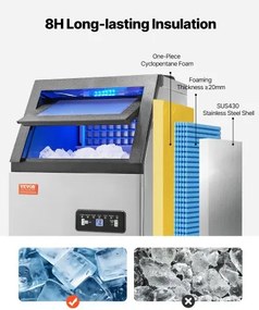 VEVOR Commercial Ice Maker Freestanding Cabinet Machine 110lbs/24H 36 Ice Cubes