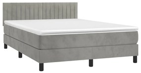 ΚΡΕΒΑΤΙ BOXSPRING ΜΕ ΣΤΡΩΜΑ ΑΝΟΙΧΤΟ ΓΚΡΙ 140X190 ΕΚ. ΒΕΛΟΥΔΙΝΟ 3141419