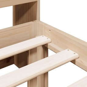 Κρεβάτι Βιβλιοθήκη Χωρίς Στρώμα 90x200 εκ Μασίφ Ξύλο Πεύκου 3322790
