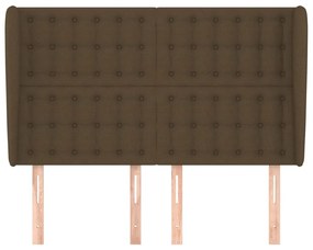 vidaXL Κεφαλάρι με Πτερύγια Σκούρο Καφέ 147x23x118/128 εκ.Υφασμάτινο