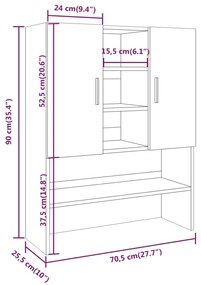 ΝΤΟΥΛΑΠΙ ΠΛΥΝΤΗΡΙΟΥ ΓΚΡΙ SONOMA 70,5 X 25,5 X 90 ΕΚ. 815946