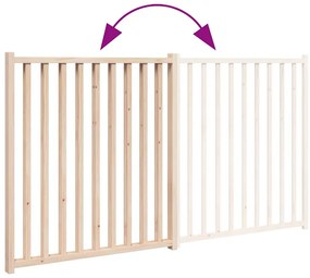 vidaXL Πύλη σκύλου πτυσσόμενη 2 πάνελ 160 cm από μασίφ ξύλο ελάτης