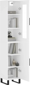 vidaXL Ντουλάπι Λευκό 34,5 x 34 x 180 εκ. από Επεξεργασμένο Ξύλο