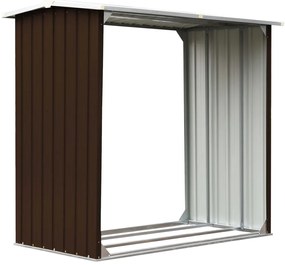 vidaXL Υπόστεγο Αποθήκευσης Ξύλων Καφέ 172x91x154 εκ. Γαλβ. Ατσάλι