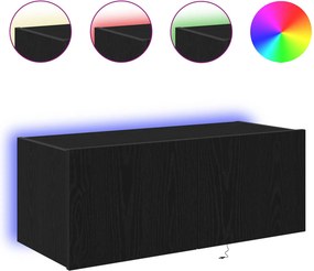 vidaXL Ντουλάπι Τηλεόρασης Τοίχου 80 x 35 x 31 cm Μαύρη Οξυά